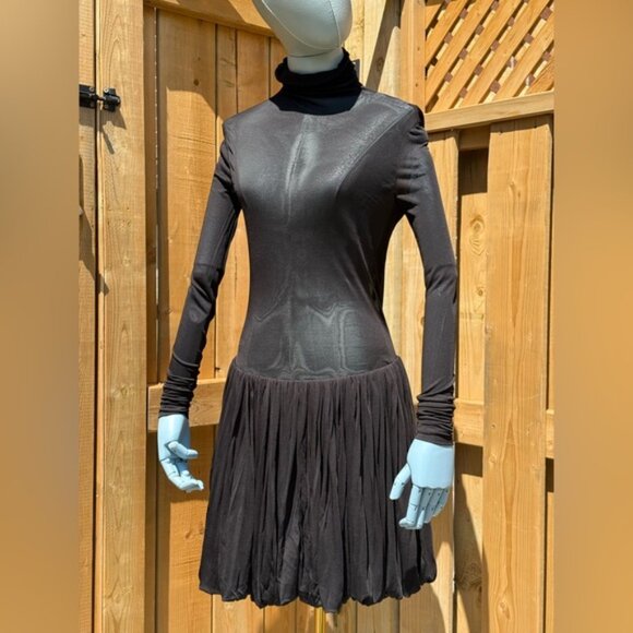 🆕 RAT & BOA 🧿 NWOT Lui Sheer Mesh Long Sleeve Mini Dress, Black - Sz XXS - Picture 3 of 14